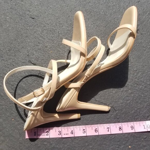 Raye Classic Nude Tan Strappy Sandal Heels Size 10 - Picture 8 of 13